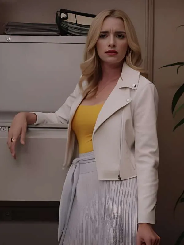 Best S01 Brianne Howey White Leather Jacket