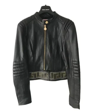 Best London Juliana Ardenius Versace Black Leather Jacket