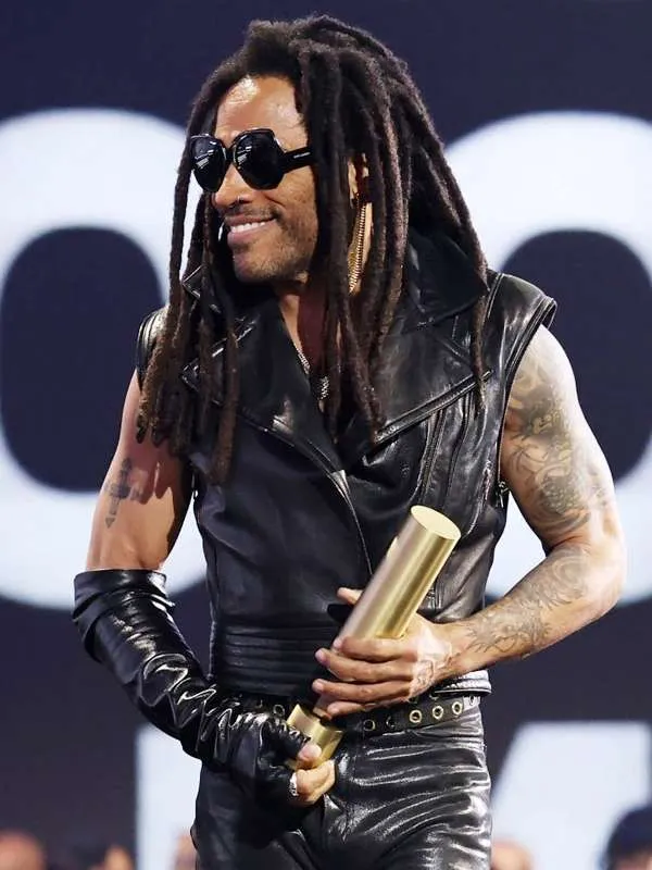 Best Lenny Kravitz Black Leather Vest