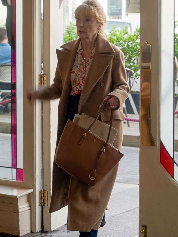 Marble Hall Murders Lesley Manville Wool Coat - Image 2